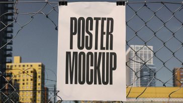 Free Grunge Urbanistic Poster Mockup PSD