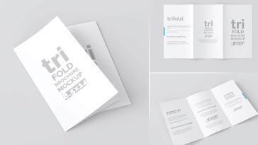 Free Legal Paper Tri-Fold Brochure Mockup PSD Set