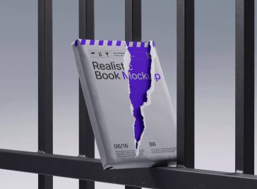 Free Torn Book Cover Mockup PSD