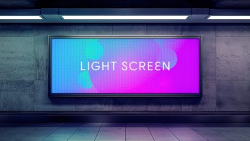 Free Subway LED Screen Billboard Mockup PSD