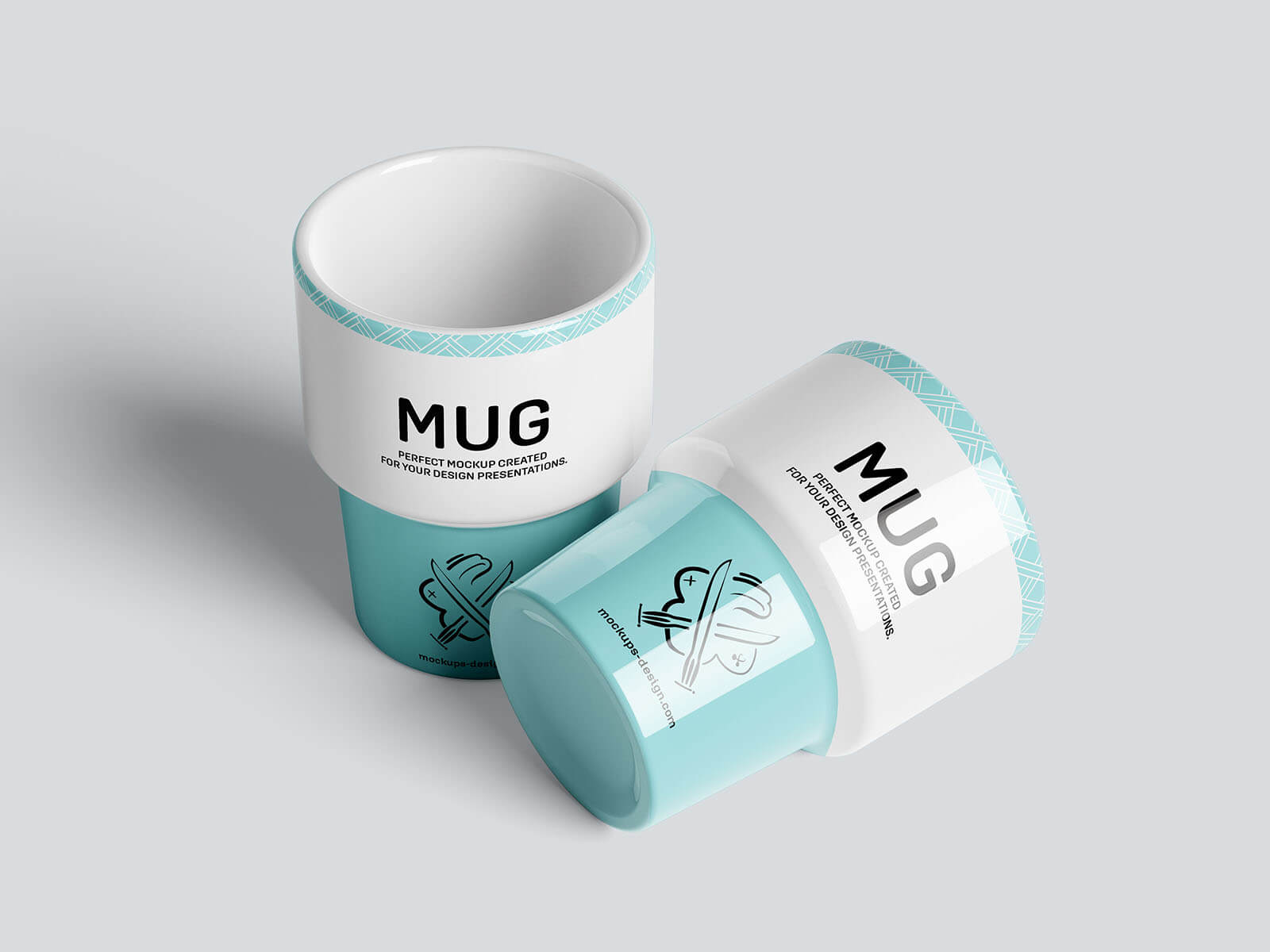 5 Free Retro Ceramic Mug PSD Mockup Set