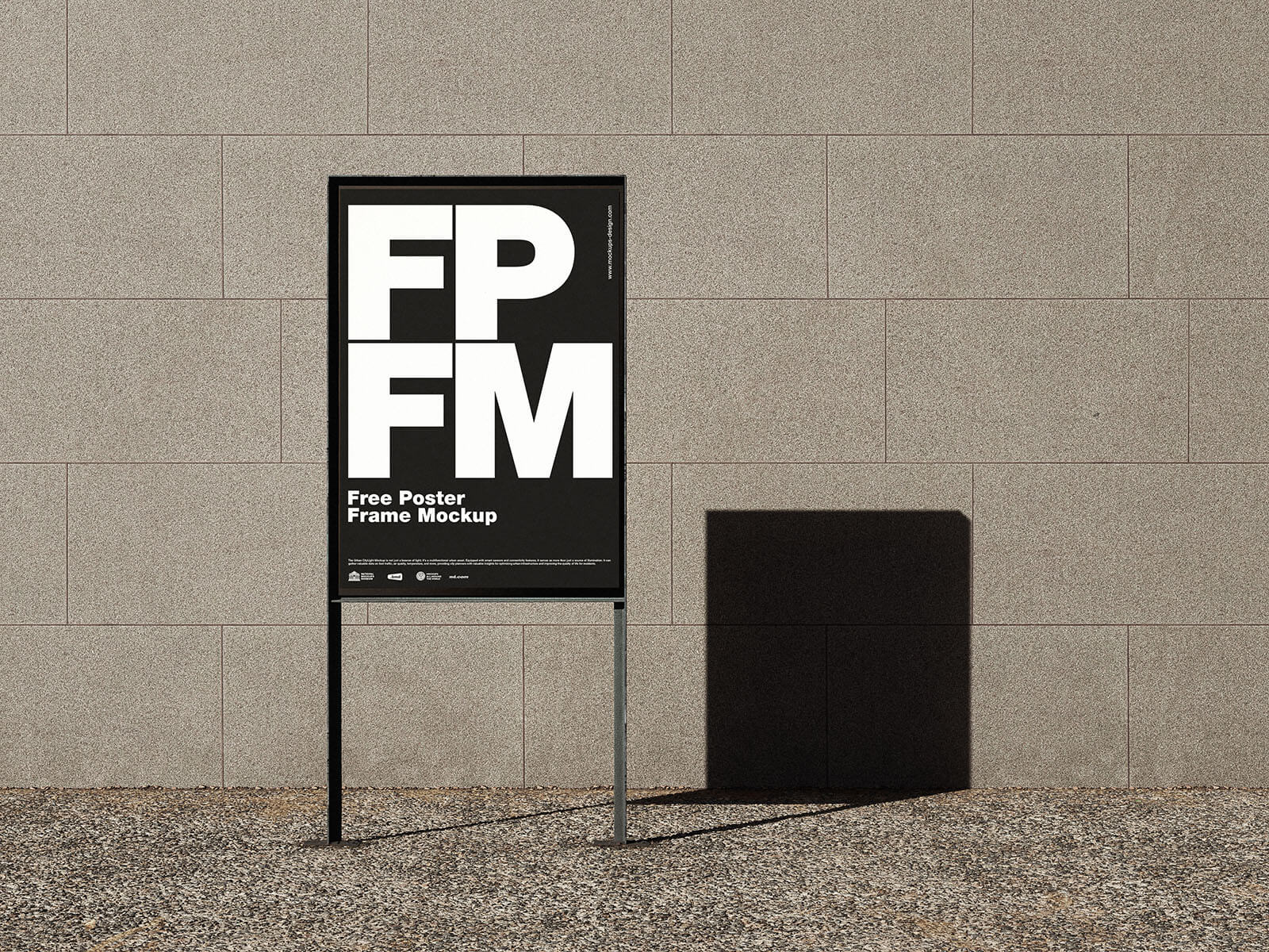 3 Free Thin Metal Frame Poster Mockup PSD Files