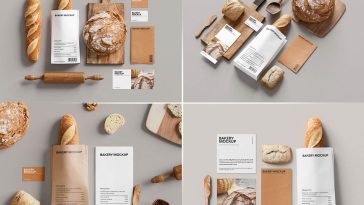 7 Free Bakery Branding Mockup PSD Files