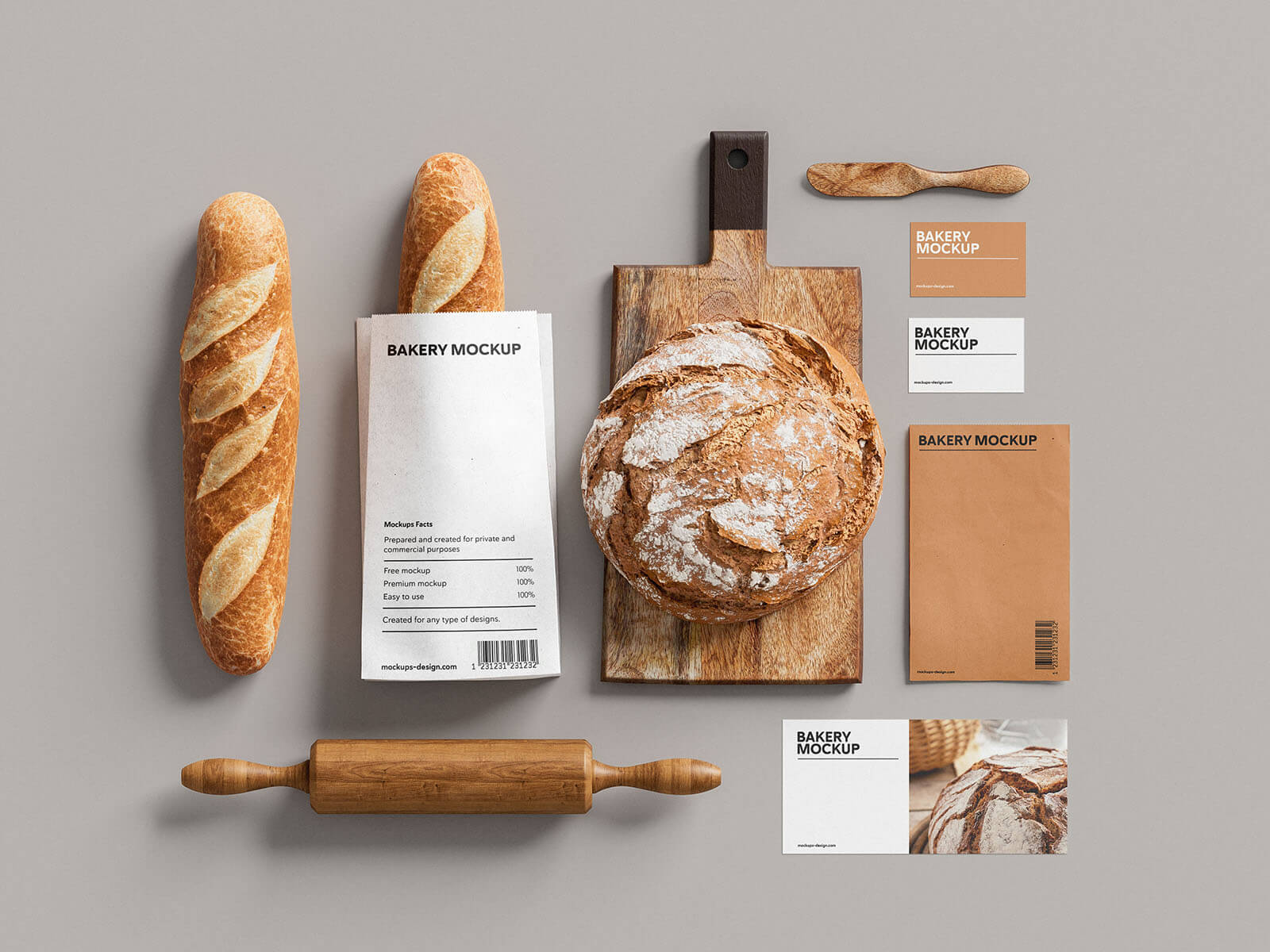 7 Free Bakery Branding Mockup PSD Files