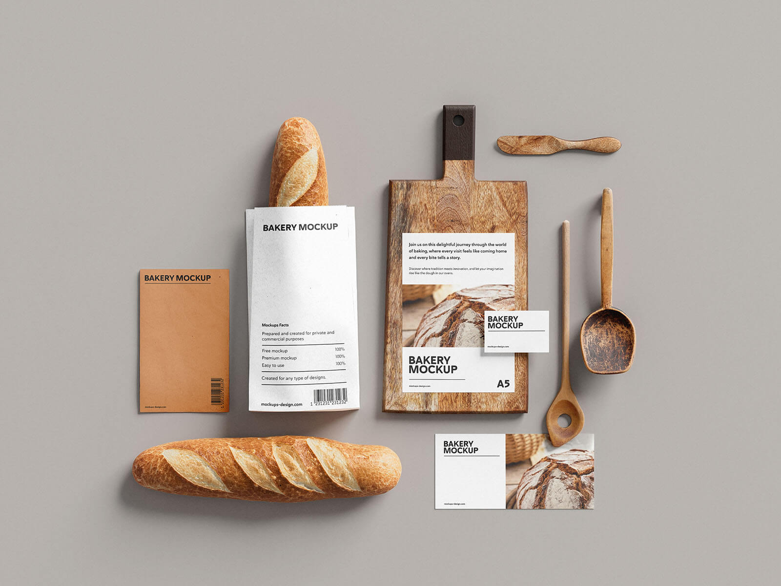 7 Free Bakery Branding Mockup PSD Files