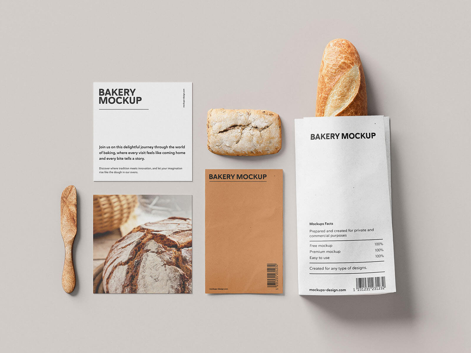 7 Free Bakery Branding Mockup PSD Files