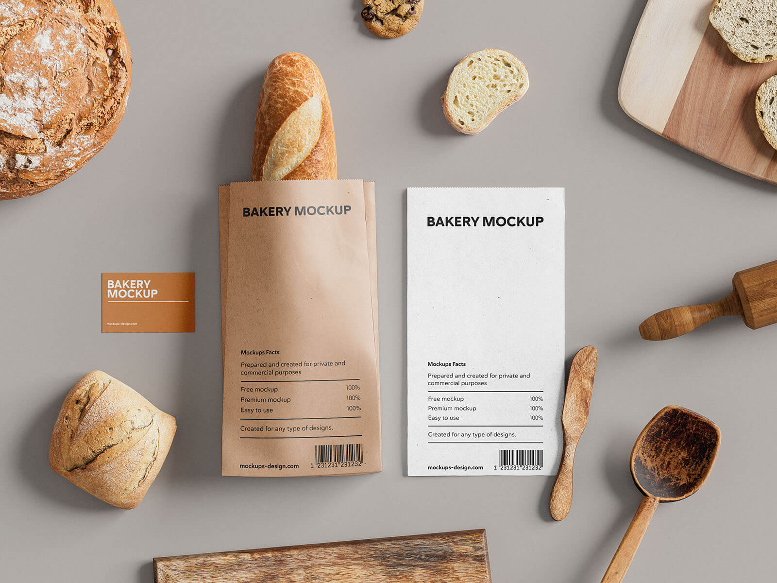 7 Free Bakery Branding Mockup PSD Files