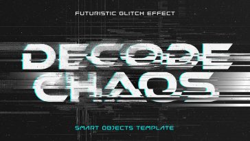 Free Destroy Cyber Glitch Text Effect PSD