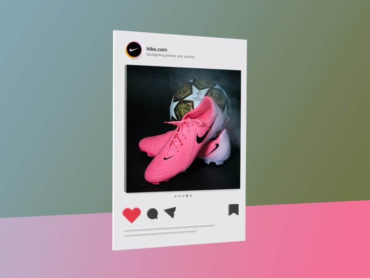 Free 3D Instagram Sponsored Ad Mockup PSD