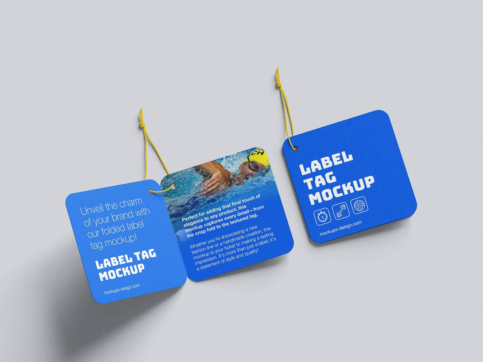 Free Bi-Folded Hanging Tag Mockup PSD Set