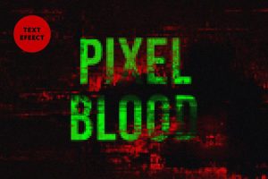 Free Bloody Pixel Text Effect PSD