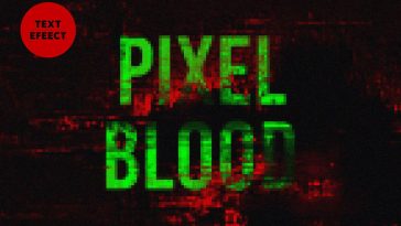 Free Bloody Pixel Text Effect PSD