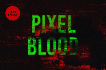 Free Bloody Pixel Text Effect PSD