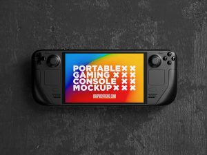 Free Handheld Gaming Console Mockup PSD