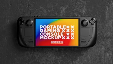 Free Handheld Gaming Console Mockup PSD