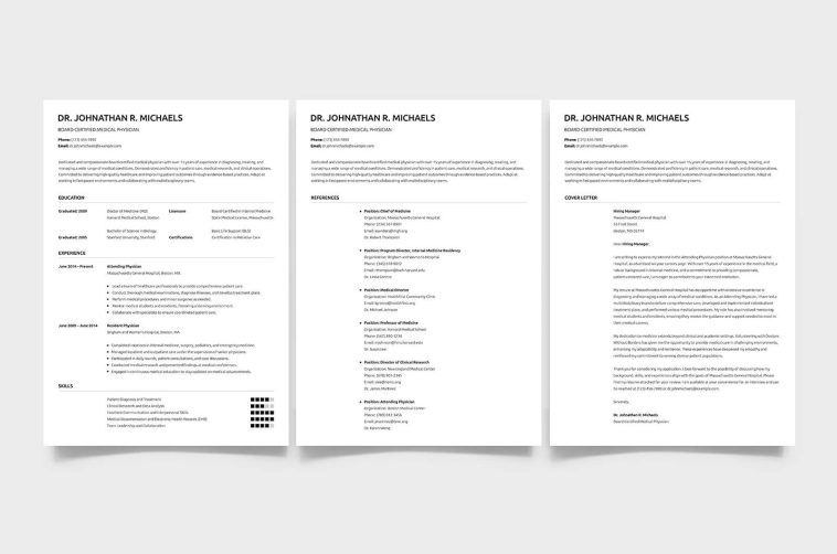 Free Medical Physician CV PSD Template