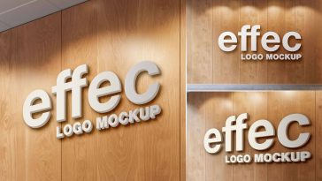 Free Office Entrance Wall 3D Logo Mockup PSD