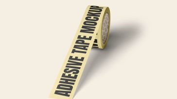 Free Perspective Adhesive Tape Mockup