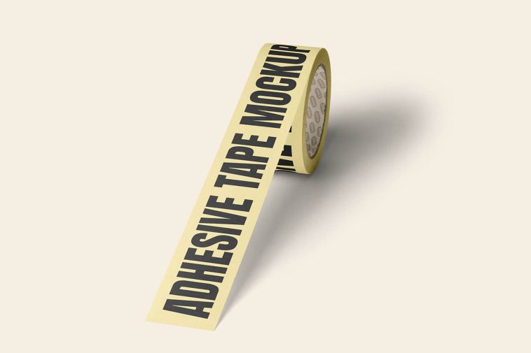 Free Perspective Adhesive Tape Mockup