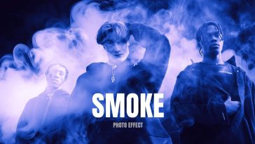 Free Smoke Photo Effect PSD Template