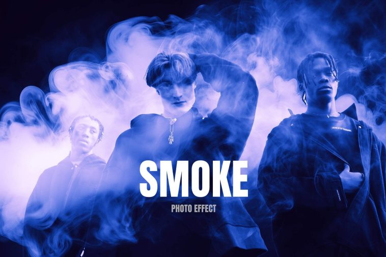 Free Smoke Photo Effect PSD Template