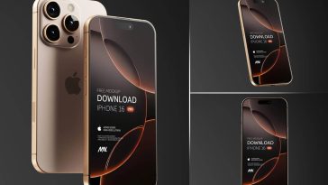 Free Titanium iPhone 16 Pro Mockup PSD