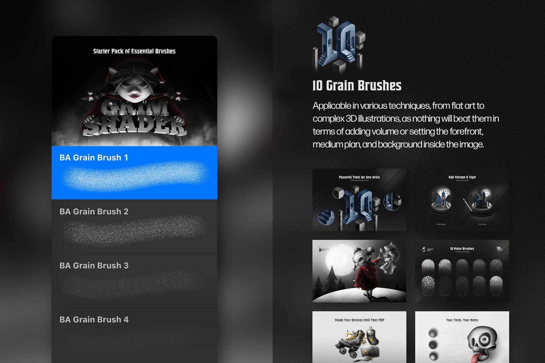 Free Grim Shader Procreate Brushes