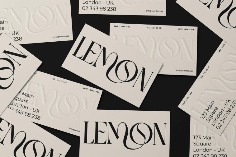 Free Lemon Business Card Mockup PSD