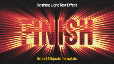 Free Rushing Light Text Effect PSD