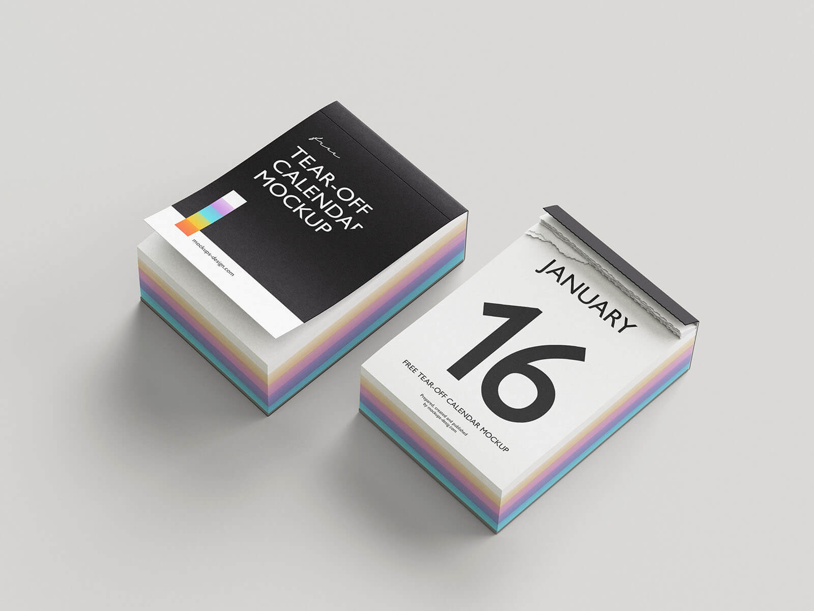 Free Tear-Off Desk Calendar Mockup 2025 PSD Set