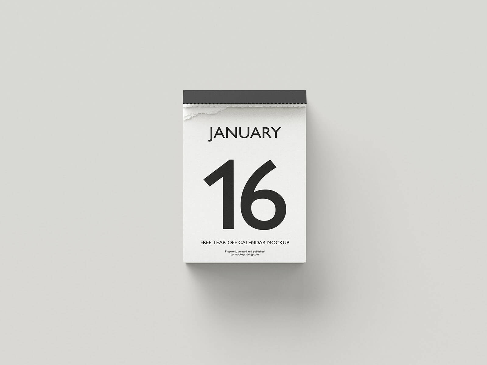 Free Tear-Off Desk Calendar Mockup 2025 PSD Set