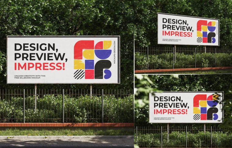 3 Free Outdoor Billboard Mockup PSD Files