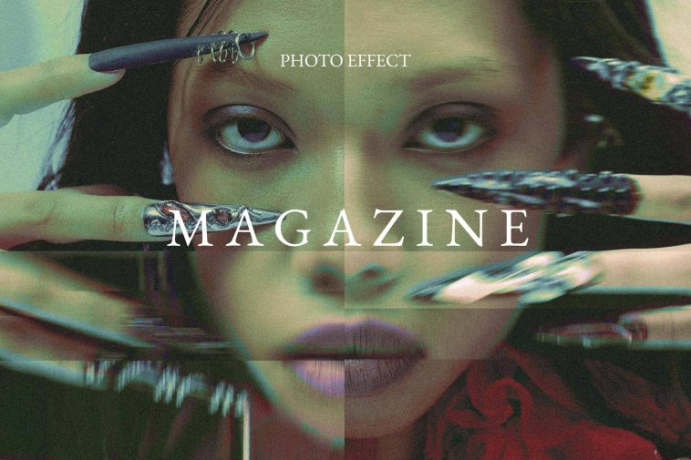 Free Fashion Magazine Photo Effect PSD Mockup