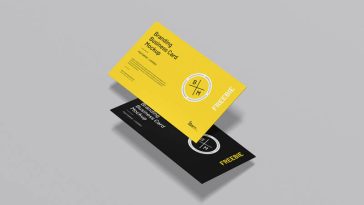 Free Floating Front/Back Business Card Mockup PSD