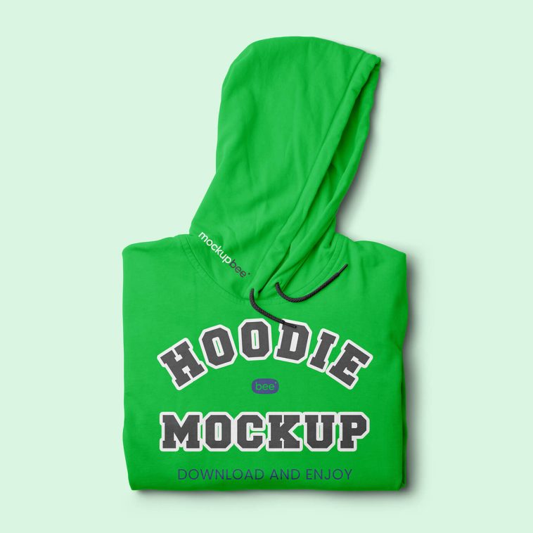 Free Folded Hoodie Mockup PSD