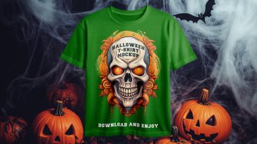 Free Halloween T-Shirt Mockup PSD