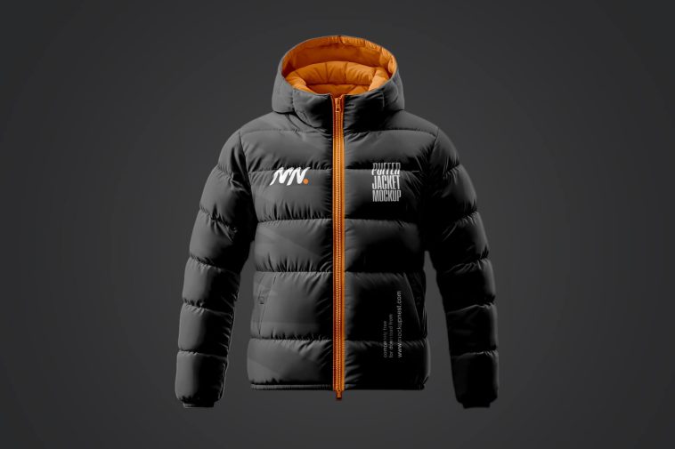 Free Puffer Winter Jacket Mockup PSD