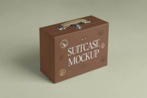 Free Suitcase Box Mockup PSD