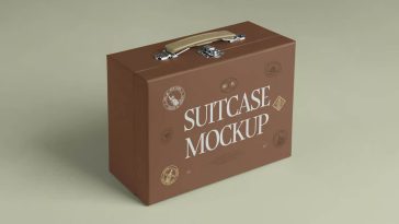 Free Suitcase Box Mockup PSD