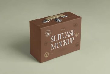 Free Suitcase Box Mockup PSD