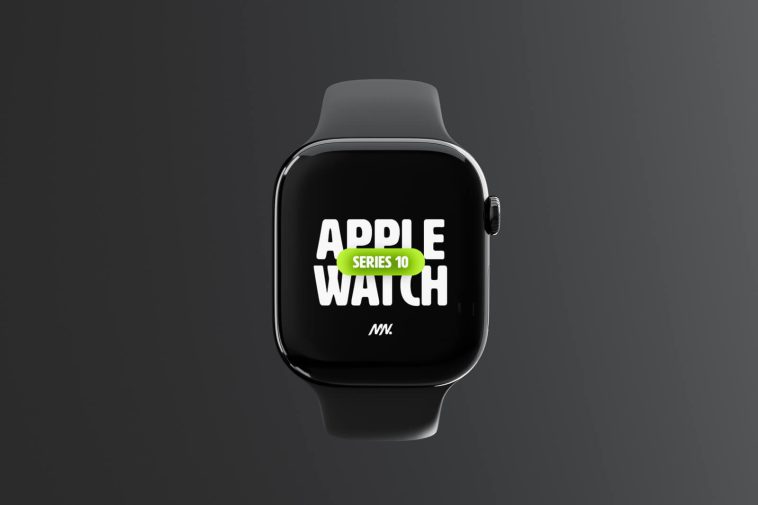 Free Top View Apple Watch Series 10 Mockup PSD