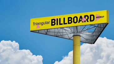 Free Triangular Billboard Mockup PSD