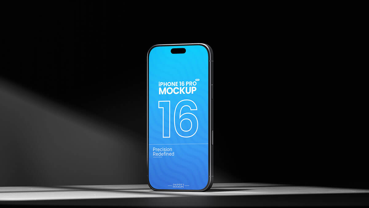 Free 8K iPhone 16 Pro Max Mockup PSD Set