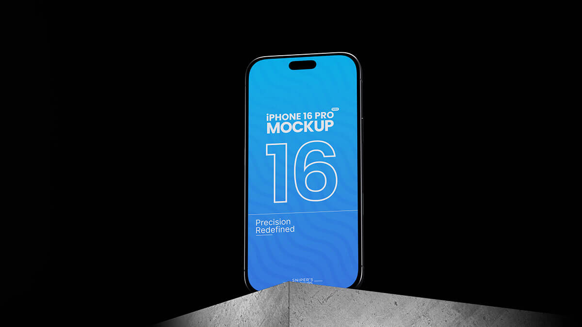 Free 8K iPhone 16 Pro Max Mockup PSD Set