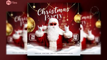 Free Christmas Party Social Media Post Design Template PSD