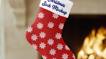 Free Christmas Sock Mockup PSD