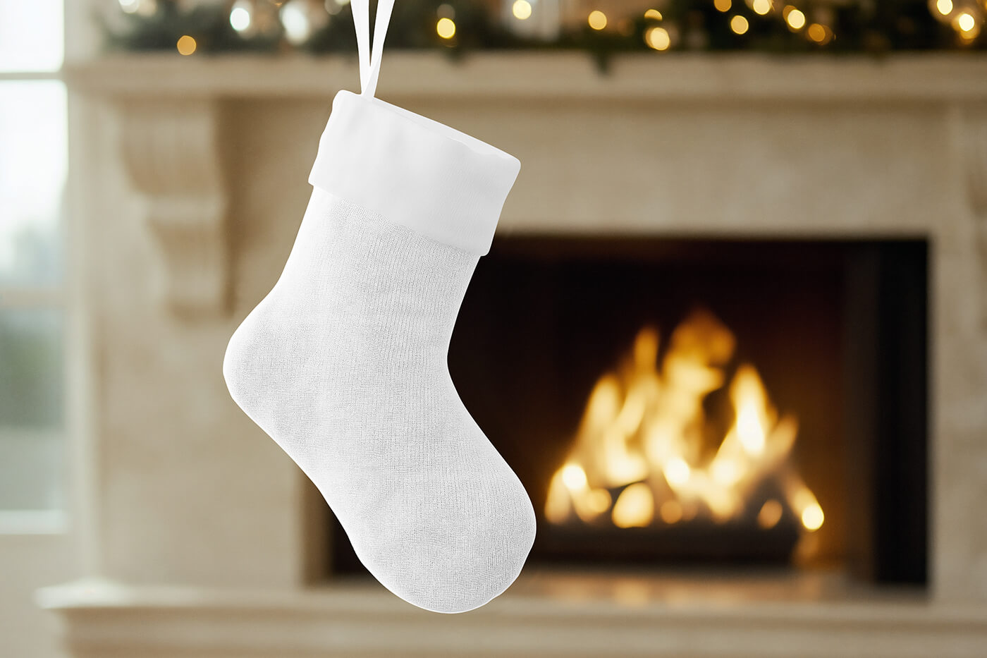 Free Christmas Sock Mockup PSD