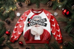 Free Christmas Sweatshirt Mockup PSD
