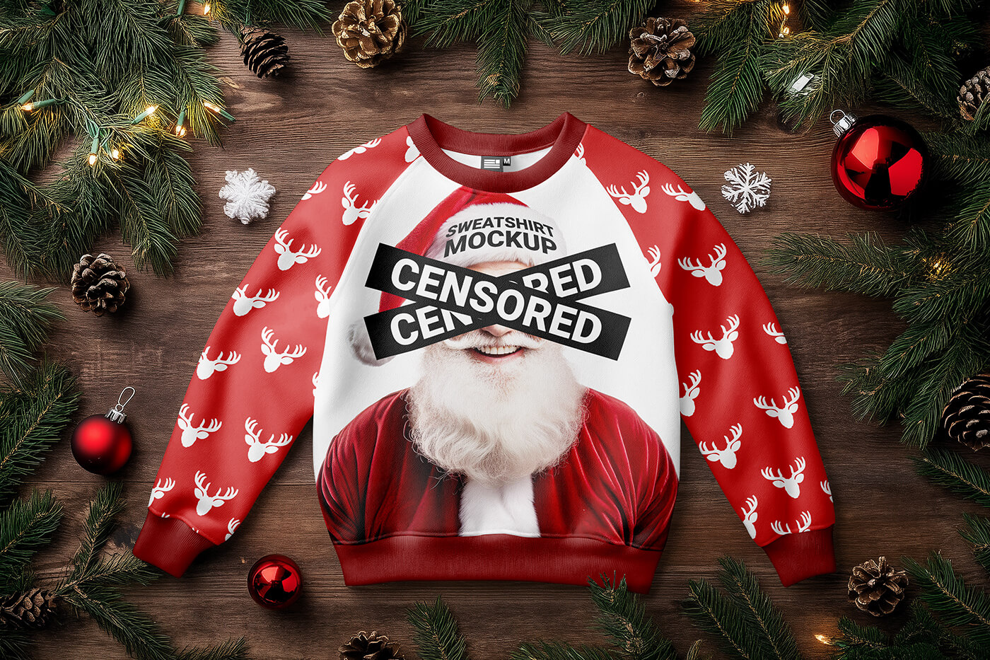 Free Christmas Sweatshirt Mockup PSD