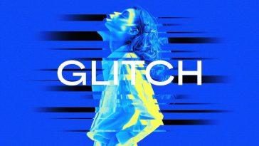 Free Glitch Duotone Photo Effect PSD